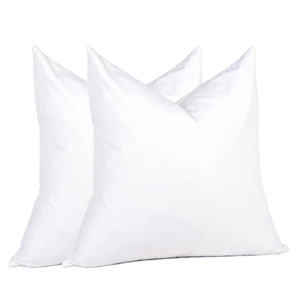 Pillow Inserts Decorative 95 Feather/5 Down SQUARE 18x18” White  (2-Pack)